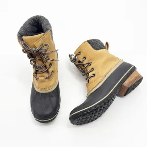 Sorel Slimpack II Leather Waterproof Lace Boots Women’s size 9 Winter Snow