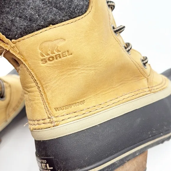 Sorel Slimpack II Leather Waterproof Lace Boots Women’s size 9 Winter Snow