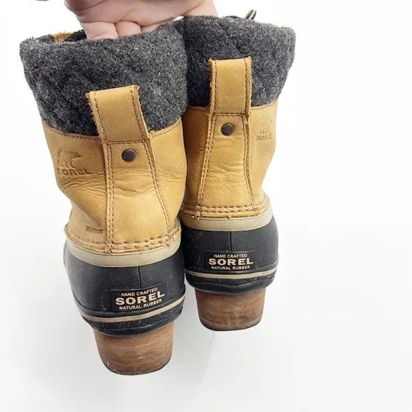 Sorel Slimpack II Leather Waterproof Lace Boots Women’s size 9 Winter Snow