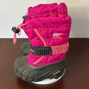 Sorel Snow Commander Boots - Pink Winter Snow‎ Boots - Toddler Size 5