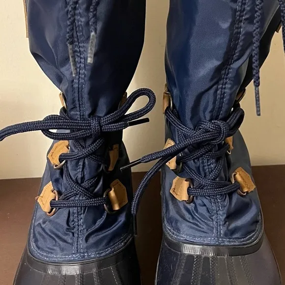Sorel Snow Lion boots Women's Blue Nylon Removable Felt Liners Size 9 NWT