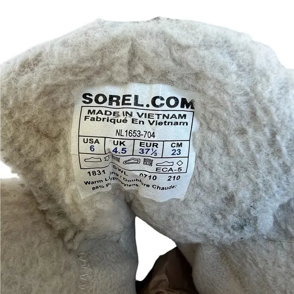 Sorel Tivoli Plaid Waterproof fleece lined women’s Boots. Size 6