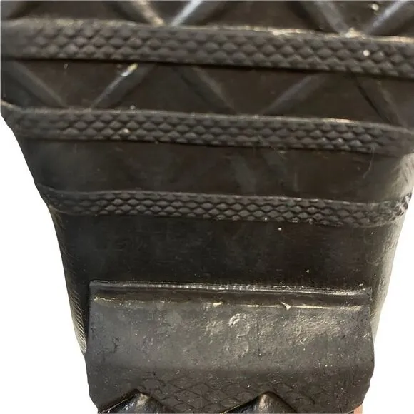 Sorel Unisex Gray Black Waterproof Faux Fur Lined Winter Snow Boots Size 3 Wool