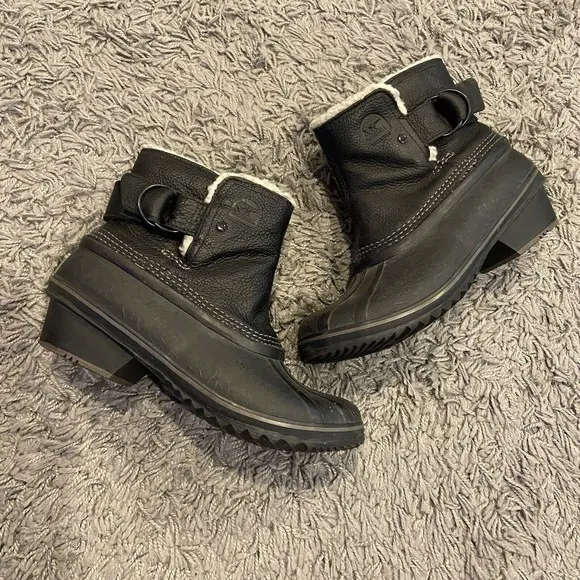 SOREL Winter Fancy Ankle Rain Snow Buckle Duck Boots Size US 6.5