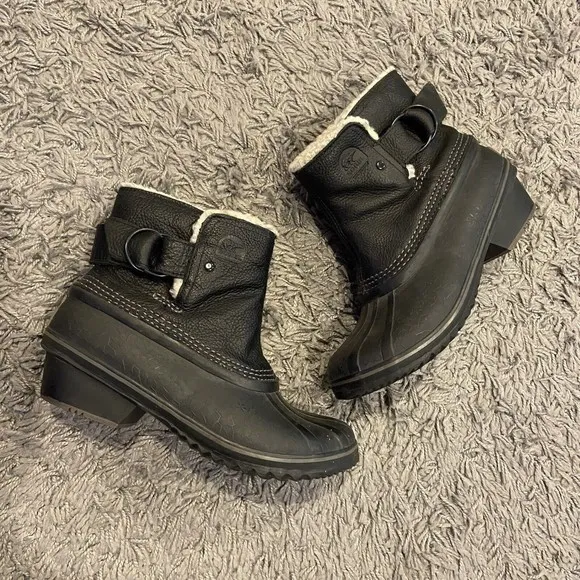 SOREL Winter Fancy Ankle Rain Snow Buckle Duck Boots Size US 6.5