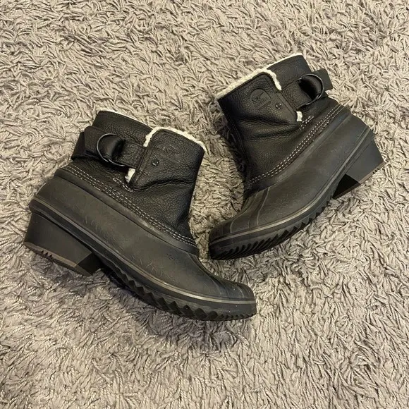 SOREL Winter Fancy Ankle Rain Snow Buckle Duck Boots Size US 6.5