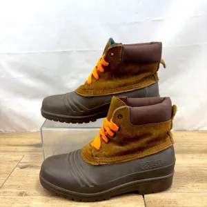 Sorel Winter Snow Rubber Leather Duck Boots Felt Lining Lace Up Mens Size 8