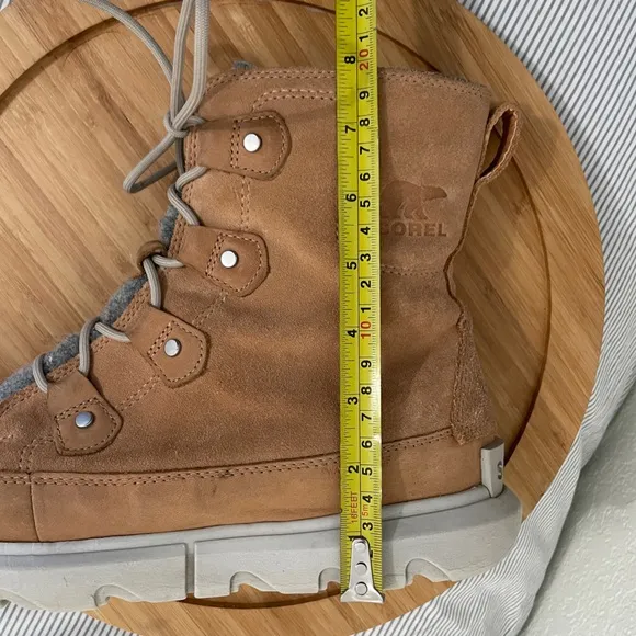 SOREL Wmns 11 Explorer II Joan Felt Waterproof Boots Tan &amp; Gray Lace Up
