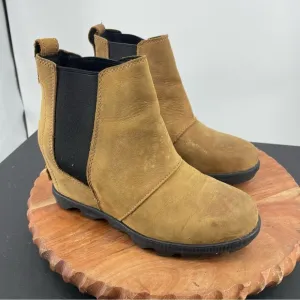Sorel Women Joan Of Arctic Wedge II Chelsea Boots Elk NL3493-286 Sz 7