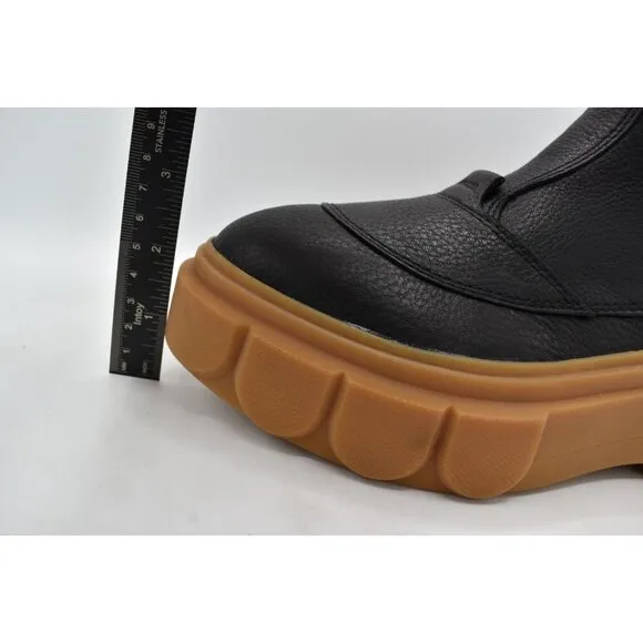Sorel Women Size 7 Caribou X Black Leather Gum Waterproof Platform Chelsea Boots