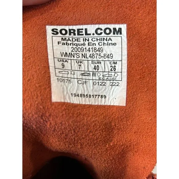 Sorel Women's Hi-Line Suede Heel Lace Boot Warp Red/Tawny Buff Size 9