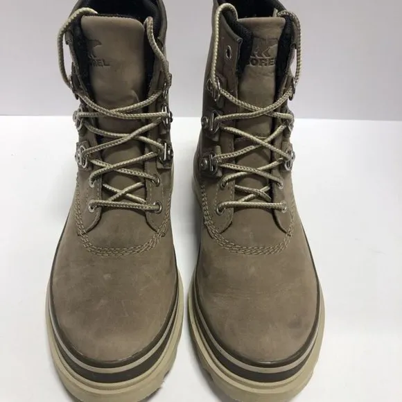 Sorel Women’s Lennox Street, Taupe Lace-Up Boots, Size 8M