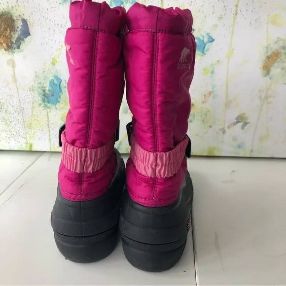 SOREL Women’s Pink Black Winter Snow Boots Waterproof Size 5