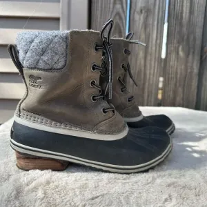 Sorel Women's Slimpack II Lace Brown Waterproof Snow Boots Size 8.5