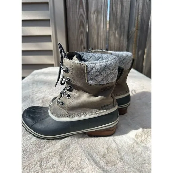 Sorel Women's Slimpack II Lace Brown Waterproof Snow Boots Size 8.5
