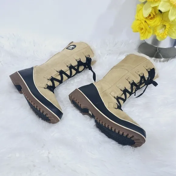 Sorel Women's TIVOLI II US10 Chestnut Suede Lined Faux Fur Winter Snow B…