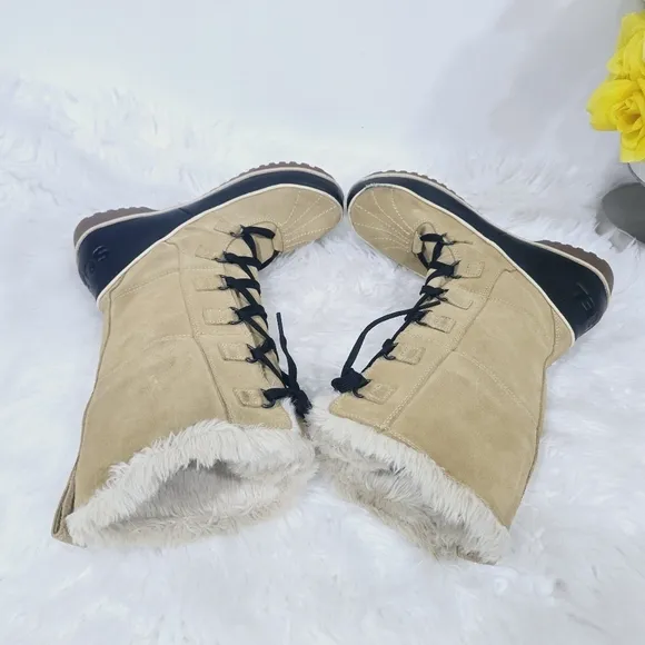 Sorel Women's TIVOLI II US10 Chestnut Suede Lined Faux Fur Winter Snow B…