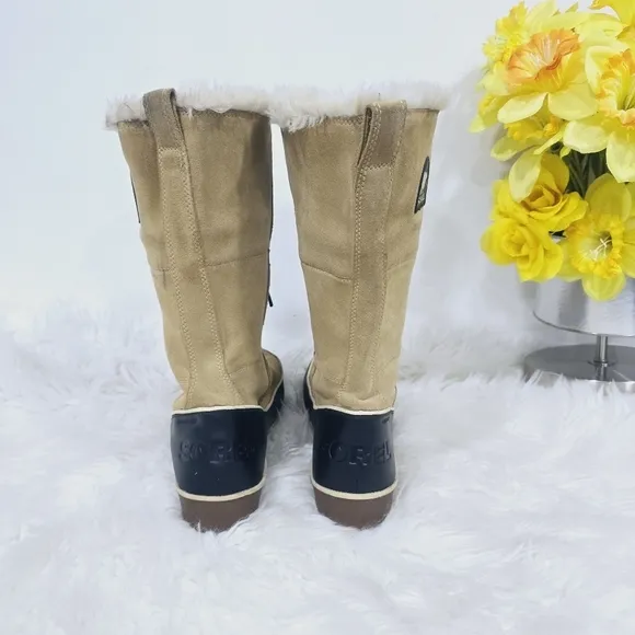 Sorel Women's TIVOLI II US10 Chestnut Suede Lined Faux Fur Winter Snow B…