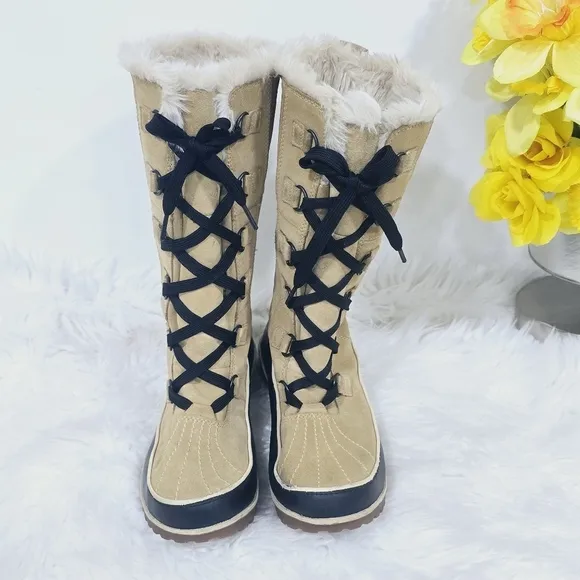 Sorel Women's TIVOLI II US10 Chestnut Suede Lined Faux Fur Winter Snow B…