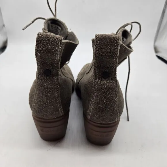 SOREL Women’s Toronto Boots Size 7.5 Suede leather Lace Up Wedge gray brown