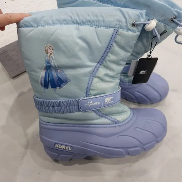 Sorel x Disney Girls Youth Flurry Frozen Elsa Snow Boots Frosted Purple