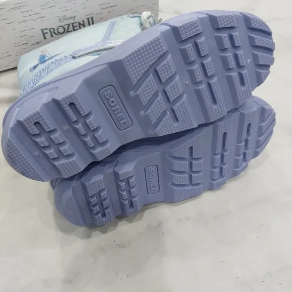 Sorel x Disney Girls Youth Flurry Frozen Elsa Snow Boots Frosted Purple