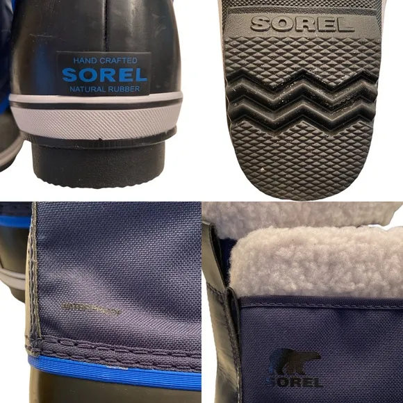 Sorel Yoot Pac Boots Woman in BLUE Nylon Snow Rubber Duck Winter Waterproof 6