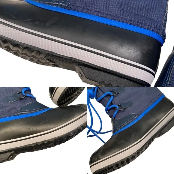 Sorel Yoot Pac Boots Woman in BLUE Nylon Snow Rubber Duck Winter Waterproof 6