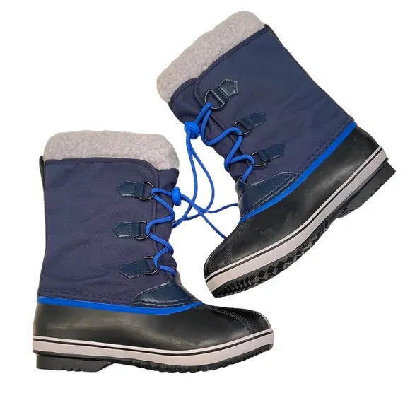Sorel Yoot Pac Boots Woman in BLUE Nylon Snow Rubber Duck Winter Waterproof 6