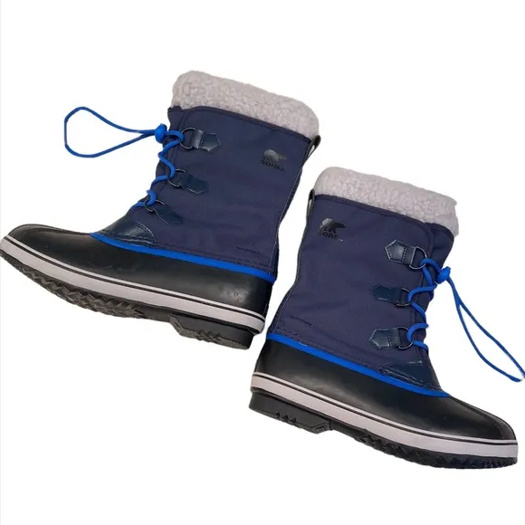 Sorel Yoot Pac Boots Woman in BLUE Nylon Snow Rubber Duck Winter Waterproof 6