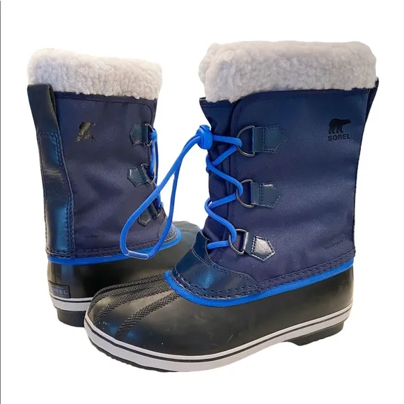 Sorel Yoot Pac Boots Woman in BLUE Nylon Snow Rubber Duck Winter Waterproof 6