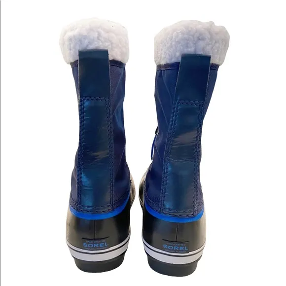 Sorel Yoot Pac Boots Woman in BLUE Nylon Snow Rubber Duck Winter Waterproof 6