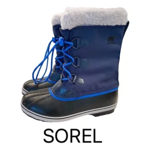 Sorel Yoot Pac Boots Woman in BLUE Nylon Snow Rubber Duck Winter Waterproof 6