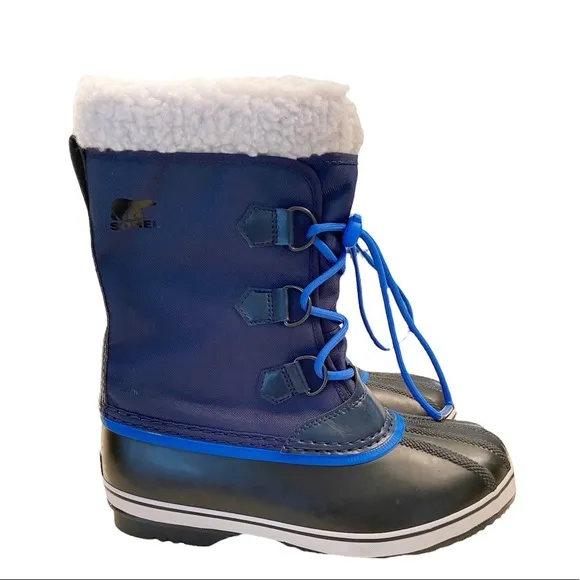 Sorel Yoot Pac Boots Woman in BLUE Nylon Snow Rubber Duck Winter Waterproof 6