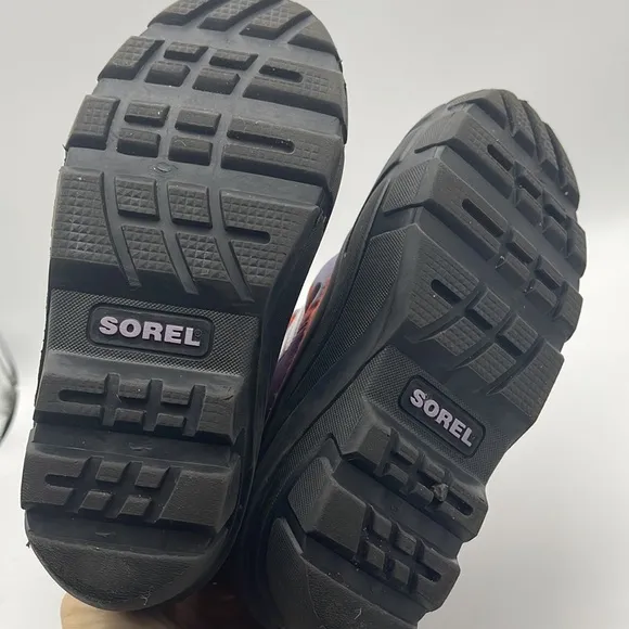 Sorel Youth Snow Boots Liner Toggle Warm Winter Purple Sz 1