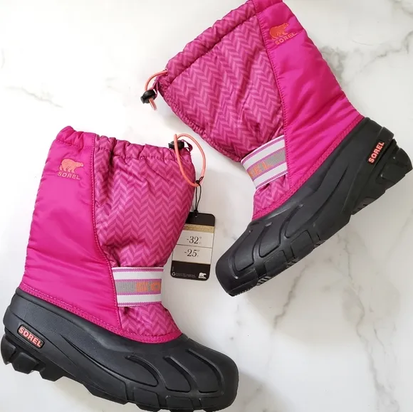 Sorel Youth Waterproof Pink Snow  Winter Boots  Sz 7