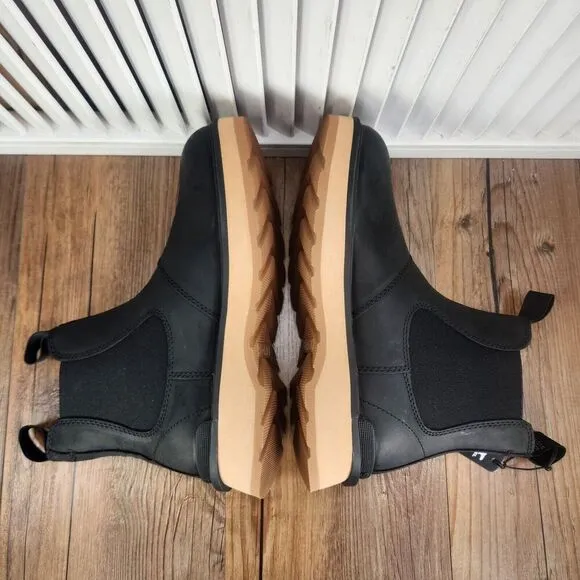 Sorel Hi-Line Chelsea Womens Size 8 Black Elk Waterproof Leather Ankle Boots