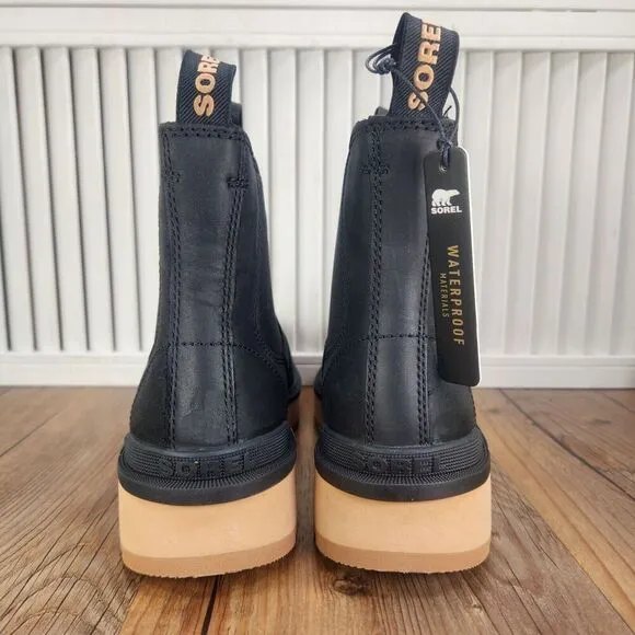 Sorel Hi-Line Chelsea Womens Size 8 Black Elk Waterproof Leather Ankle Boots