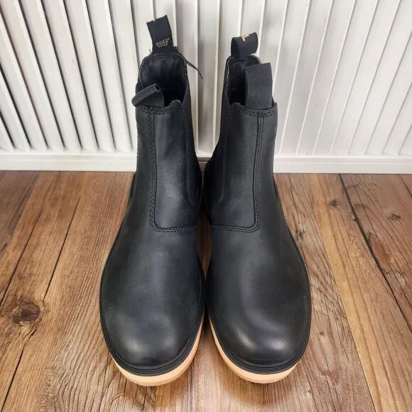 Sorel Hi-Line Chelsea Womens Size 8 Black Elk Waterproof Leather Ankle Boots