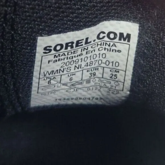 Sorel Hi-Line Chelsea Womens Size 8 Black Elk Waterproof Leather Ankle Boots