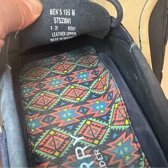 Sperry A/O 2 Playa Navy Aztec Slip On Boat Shoes Size 10.5