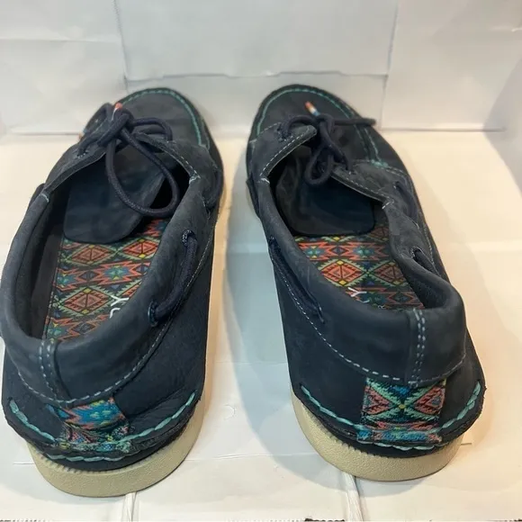 Sperry A/O 2 Playa Navy Aztec Slip On Boat Shoes Size 10.5
