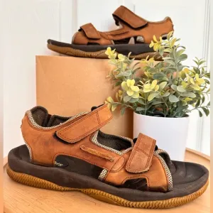 SPERRY ~ Men's leather and velcro slip on boating or fishing sandals size 10