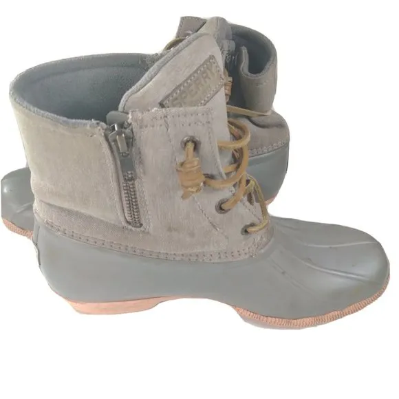 Sperry Saltwater Womens 8.5 M Waterproof Snow Duck Rubber Boots Gray STS…