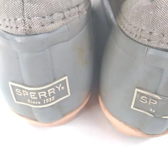 Sperry Saltwater Womens 8.5 M Waterproof Snow Duck Rubber Boots Gray STS…