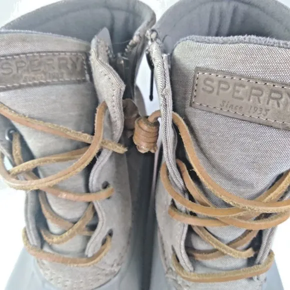 Sperry Saltwater Womens 8.5 M Waterproof Snow Duck Rubber Boots Gray STS…