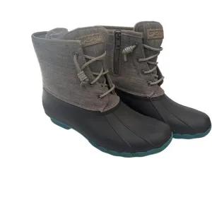 Sperry saltwater women’s grey aqua duck boots 10