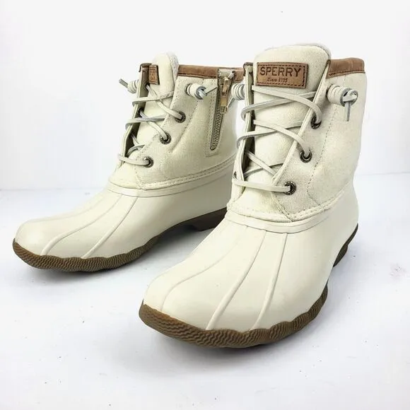 Sperry Top Sider Saltwater Wool Ivory Snow Rain Duck Boots