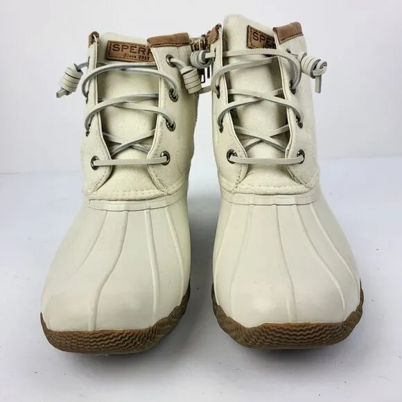 Sperry Top Sider Saltwater Wool Ivory Snow Rain Duck Boots