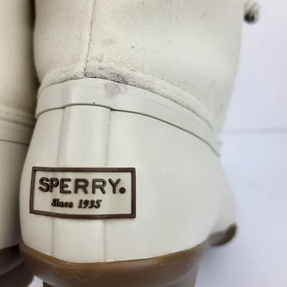 Sperry Top Sider Saltwater Wool Ivory Snow Rain Duck Boots